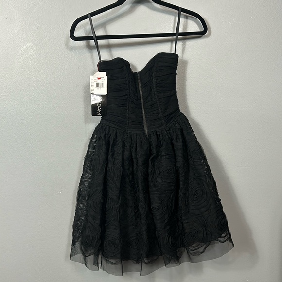 New Betsy & Adam Strapless Black Tulle Layered Evening Y2K Prom Party Dress 2 - Picture 2 of 15